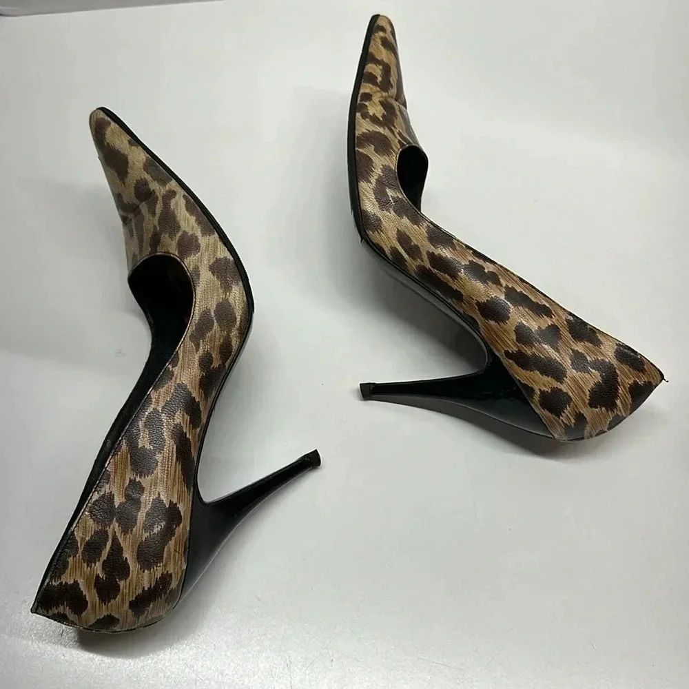 Dolce & Gabanna High Heel Shoes Pumps Cheetah Animal Print Brown Size 39.5 9.5 - Picture 9 of 13